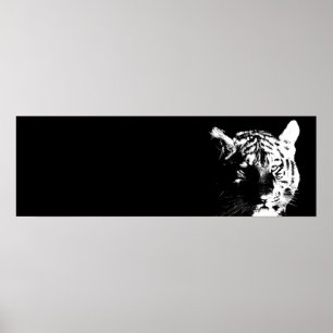 Affiches Art noir et blanc Tiger Pop