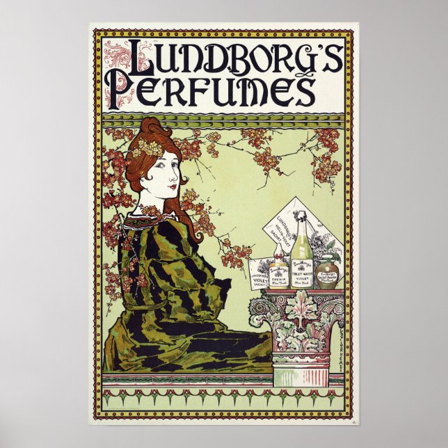Affiches Art Nouveau 1894 Publicité de parfum de Louis John (Devant)