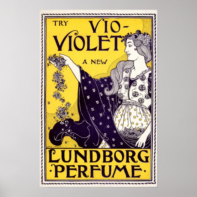 Affiches Art nouveau 1895 Publicité parfum par Louise John  (Devant)