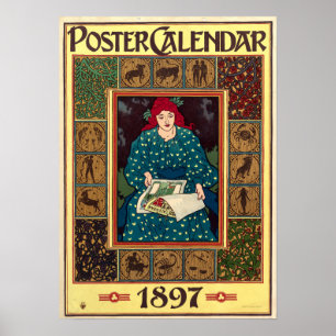 Affiches Art Nouveau 1897 Calendar Cover by Louis Rhead