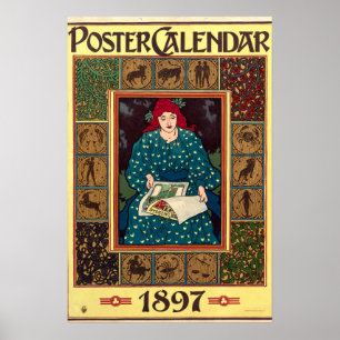 Affiches Art Nouveau 1897 Calendar Cover by Louis Rhead