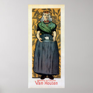 Affiches Art Nouveau chocolat néerlandais et bannière verti