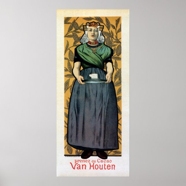 Affiches Art Nouveau chocolat néerlandais et bannière verti (Devant)