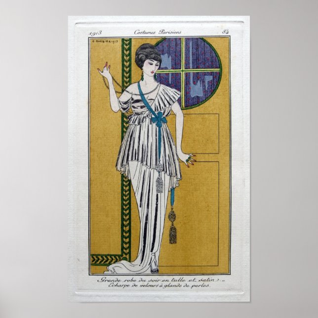 Affiches Art Nouveau Costumes Parisiens par George Barbier (Devant)