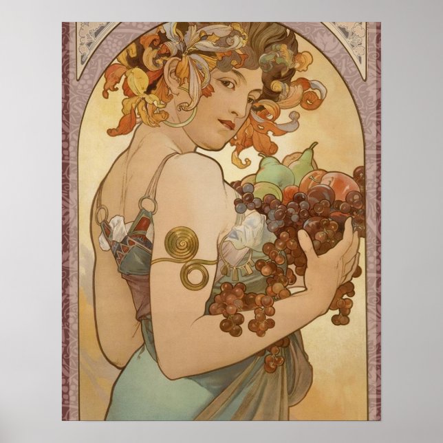 Affiches Art Nouveau Femme Mucha Belle (Devant)