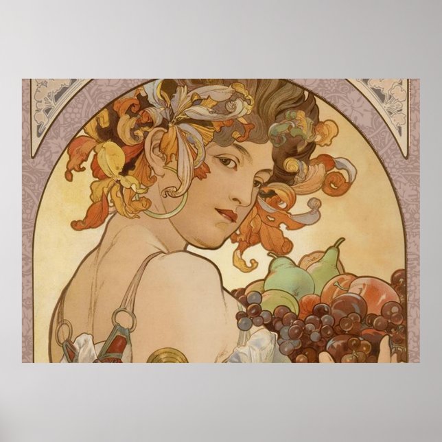 Affiches Art Nouveau Femme Mucha Belle (Devant)
