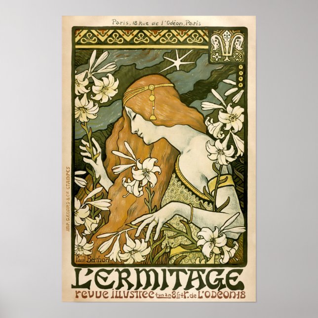 Affiches Art Nouveau L'Ermitage Couverture par Paul Berthon (Devant)