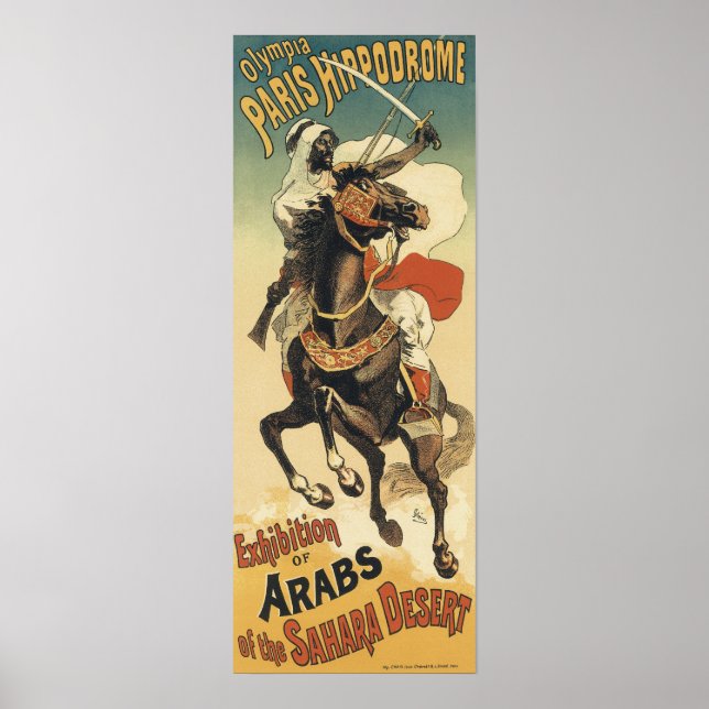 Affiches Art Nouveau vintage, Arabes du désert du Sahara (Devant)