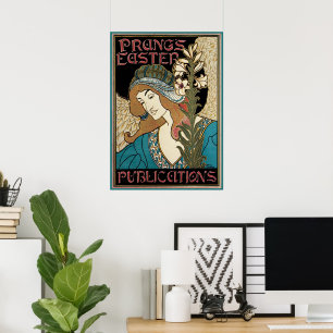 Affiches Art Nouveau vintage, publications de Pâques de Pra
