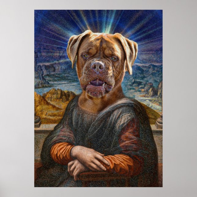 Affiches Art numérique - BULLDOG MONA LISA (Devant)