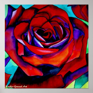 Affiches Art original rose de la passion rouge