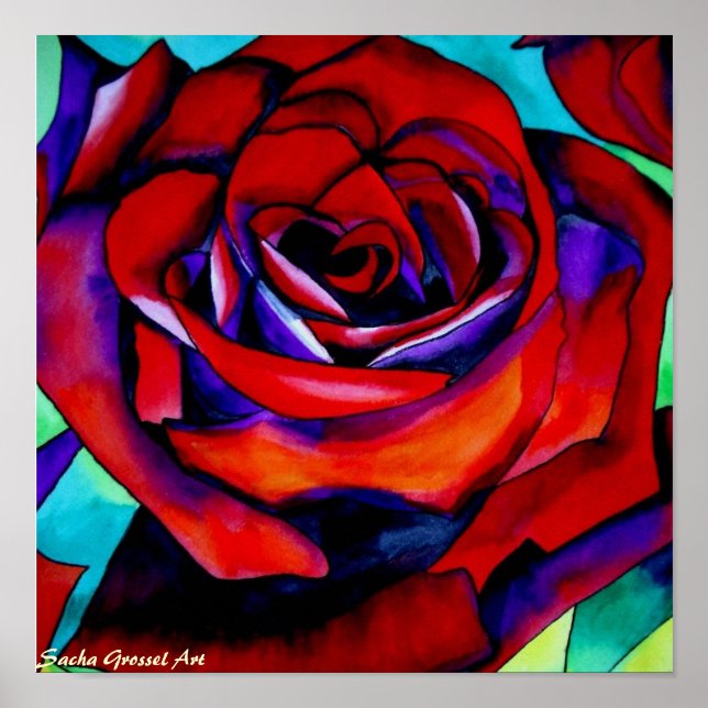 Affiches Art original rose de la passion rouge (Devant)