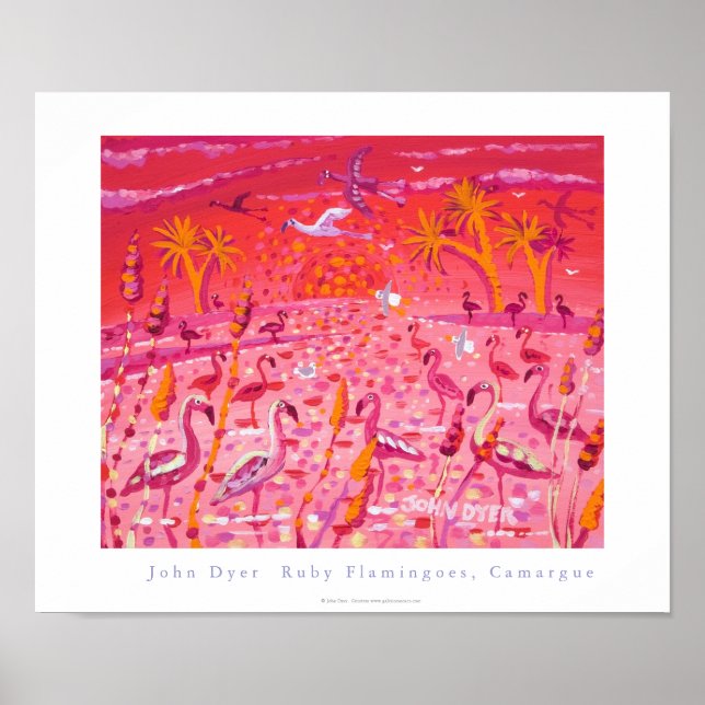 Affiches Art Poster: Ruby Flamingoes, Camargue, France (Devant)