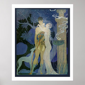 Affiches Art Romantique Nouveau Couple Avec Greyhound