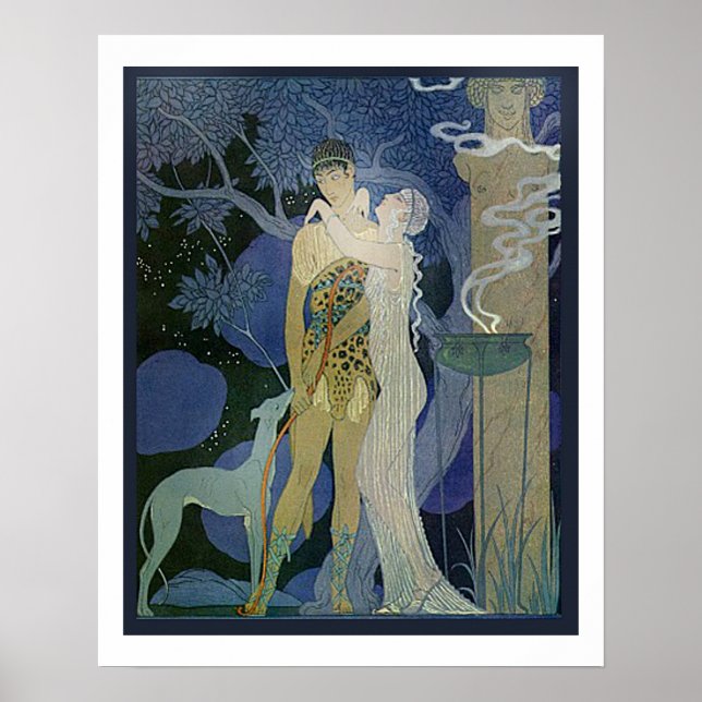 Affiches Art Romantique Nouveau Couple Avec Greyhound (Devant)