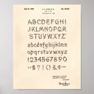 Affiches Art vieux Peper de brevet de la police 1935