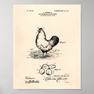 Affiches Art vieux Peper de brevet des poulets 1903 de