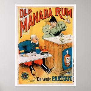 Affiches Art vintage d'annonce de boissons de vieux rhum de