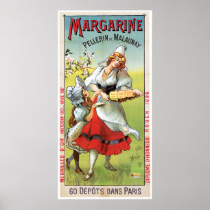 Affiches Art vintage d'annonce de nourriture de margarine