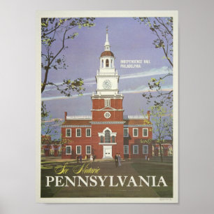 Affiches Art vintage de voyage de Hall Pennsylvanie de