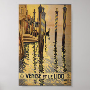 Affiches Art vintage de voyage de Venise et de plate-forme
