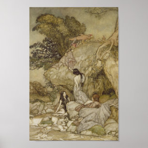 Affiches Art vintage - filles par un courant,