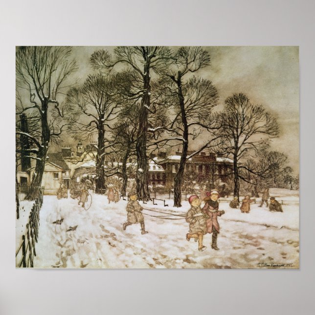 Affiches Arthur Rackham | Hiver à Kensington Gardens de (Devant)
