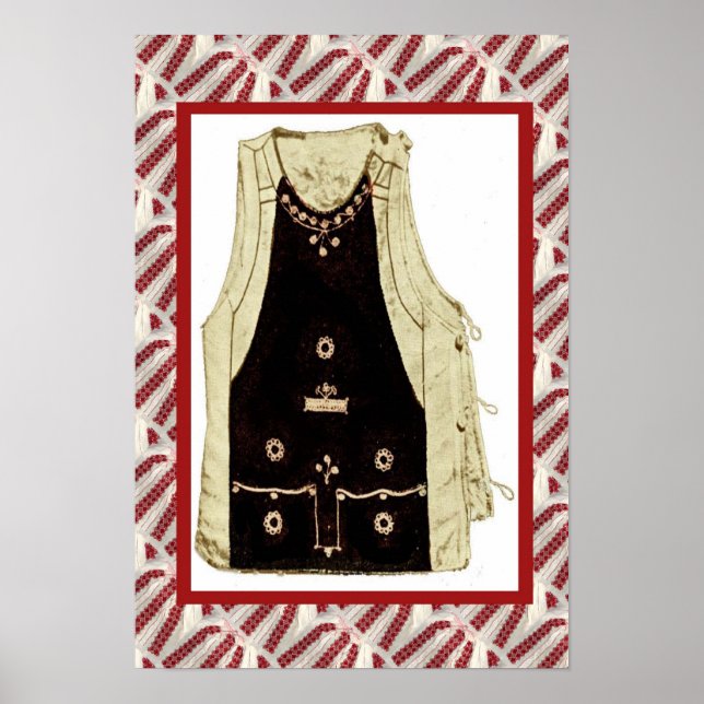 Affiches Artisanat roumain, brodé sur la robe (Devant)