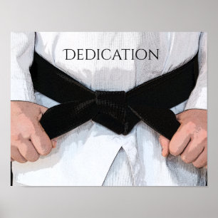 Affiches Arts martiaux Ceinture noire Dédication Motivation
