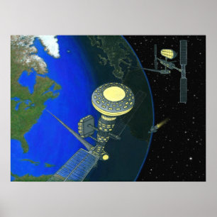 Affiches Ascenseur de station spatiale