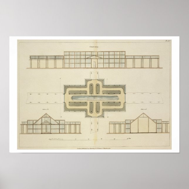 Affiches Ascenseurs et plan de sol d'une serre, de ' (Devant)