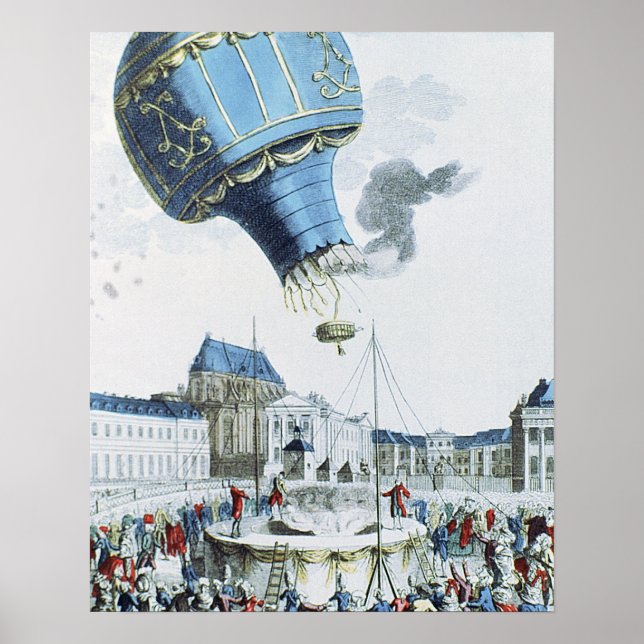 Affiches Ascension des frères Montgolfier montgolfière mont (Devant)