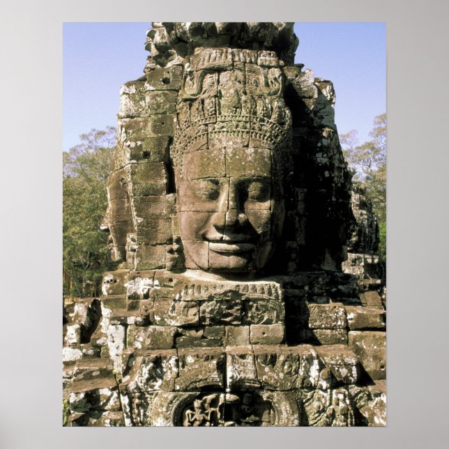 Affiches Asia, Cambodia, Siem Reap. Angkor Thom, heads of (Devant)