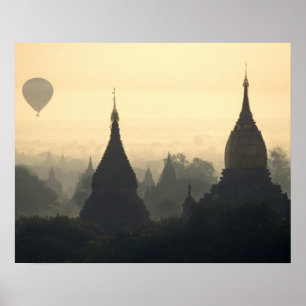 Affiches Asie, Birmanie, (Myanmar), Pagan (Bagan) Hot Air