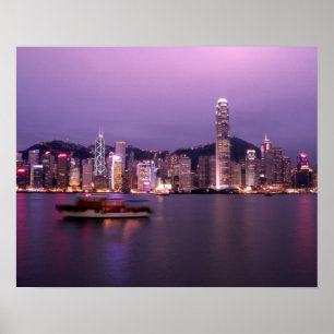 Affiches Asie, Chine, Hong Kong, ciel de la ville et