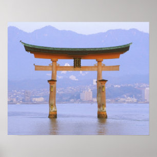 Affiches Asie, Japon, Hiroshima Mivaiima. Porte Torii