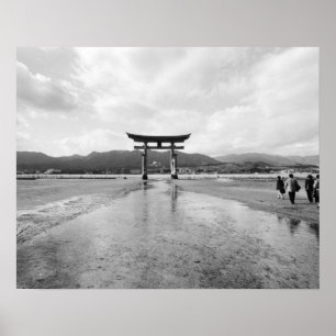 Affiches Asie, Japon, Myajima. La Porte de Torri