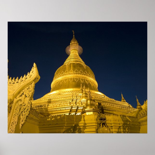 Affiches Asie, Maynmar, Yangon, temple bouddhiste à Yangon (Devant)