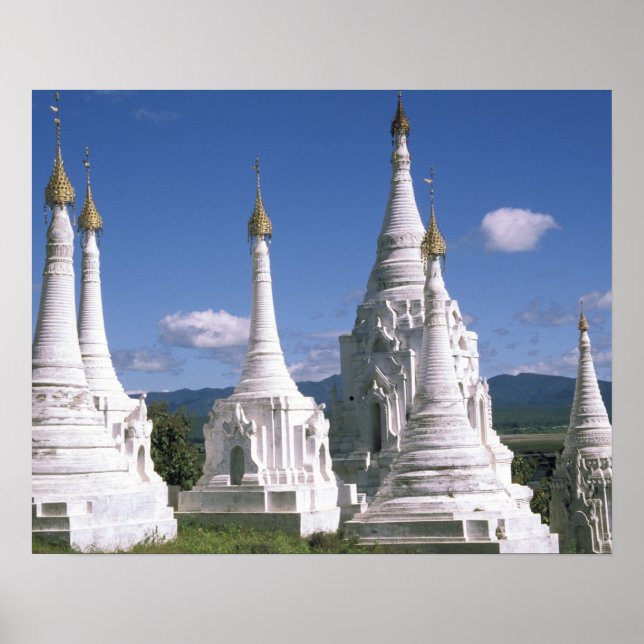Affiches Asie, Myanmar, lac Inle. Pagodes. 2 (Devant)