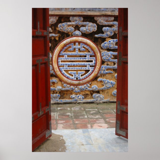 Affiches Asie, Vietnam. Mur orné à la Citadelle (Devant)