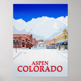 Affiches Aspen Colorado Station de ski Town