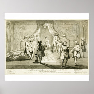 Affiches Assemblage de maçons libres pour l'initiation d'un