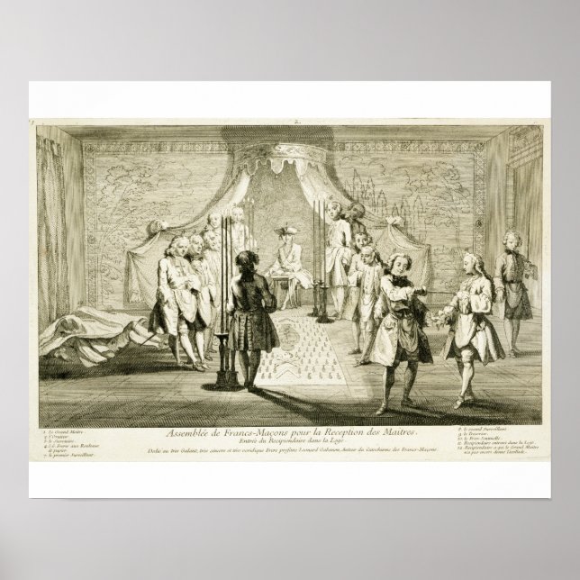 Affiches Assemblage de maçons libres pour l'initiation d'un (Devant)