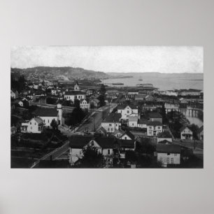 Affiches Astoria, Oregon Town View Looking West