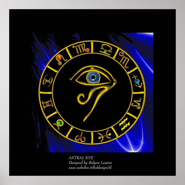 Affiches ASTRAL HORUS OEIL / BLUE TALISMAN Zodiac Chart (Devant)