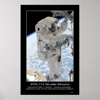 Affiches Astronaut Piers J. Sellers Spacewalk NASA STS-112
