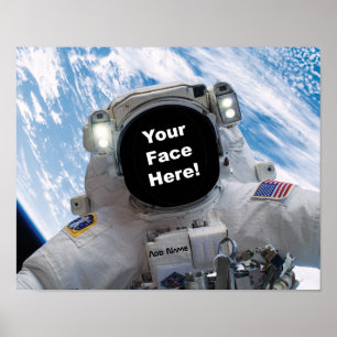 Affiches Astronaut Selfie - Ajoutez votre visage et votre n