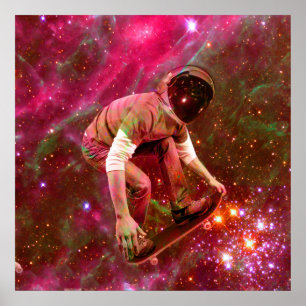 Affiches Astronaute skateboard