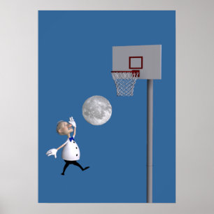 Affiches Astronome Jouer Au Basket