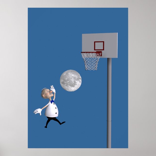 Affiches Astronome Jouer Au Basket (Devant)